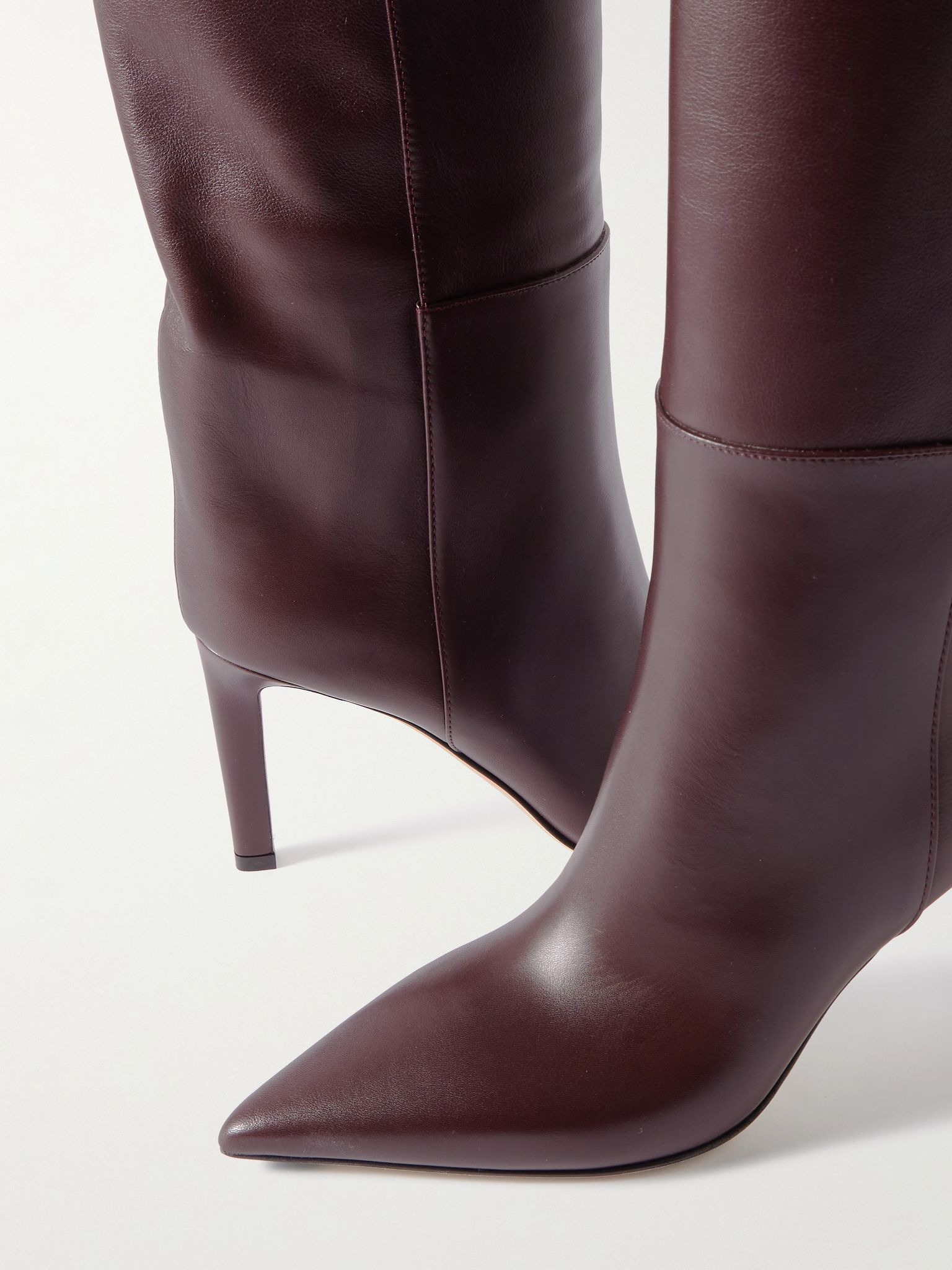 Alizze 85 leather knee boots Burgundy - 4