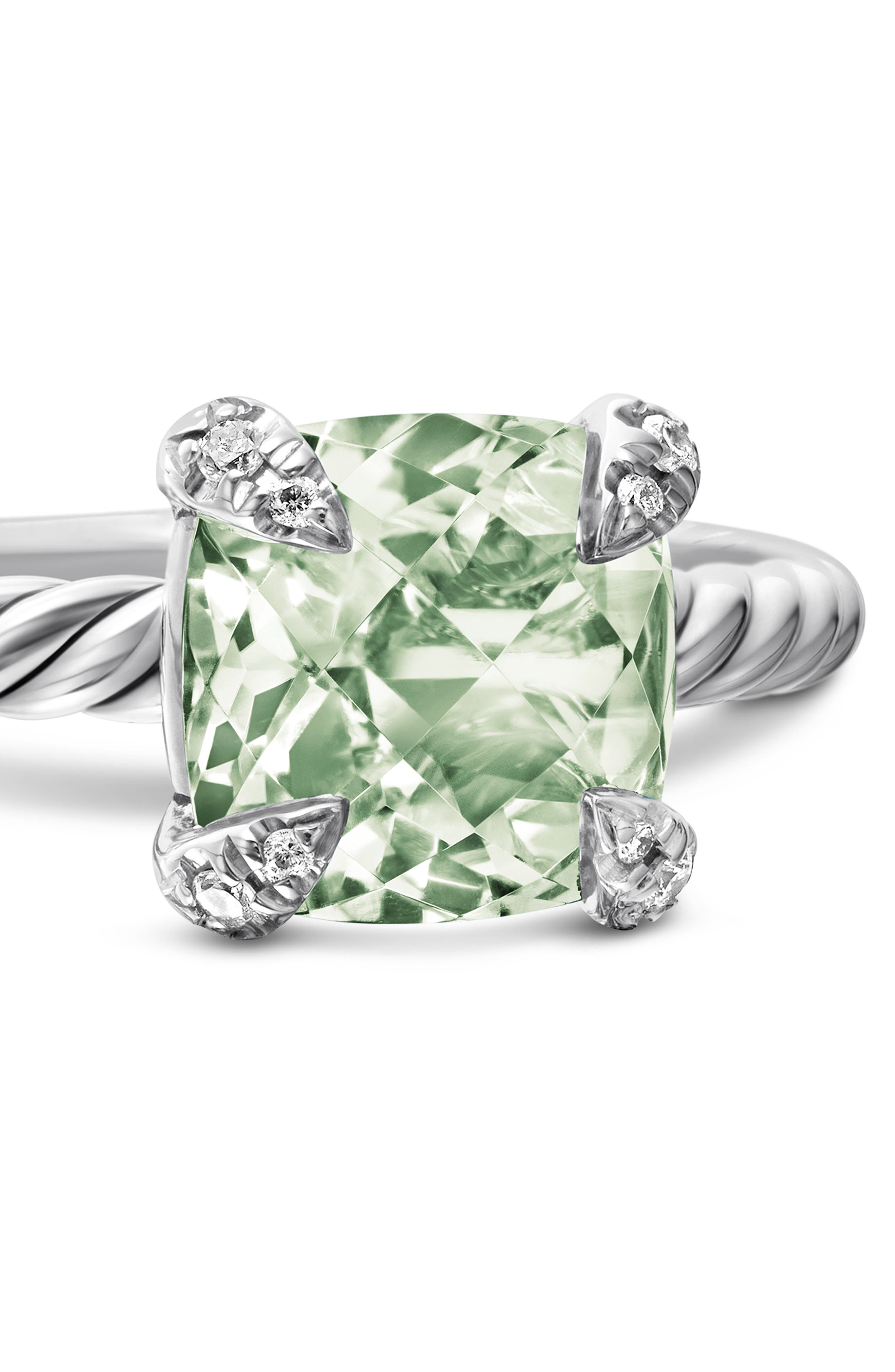 David Yurman Chatelaine® Ring with Semiprecious Stone & Diamonds in Prasiolite at Nordstrom - 4