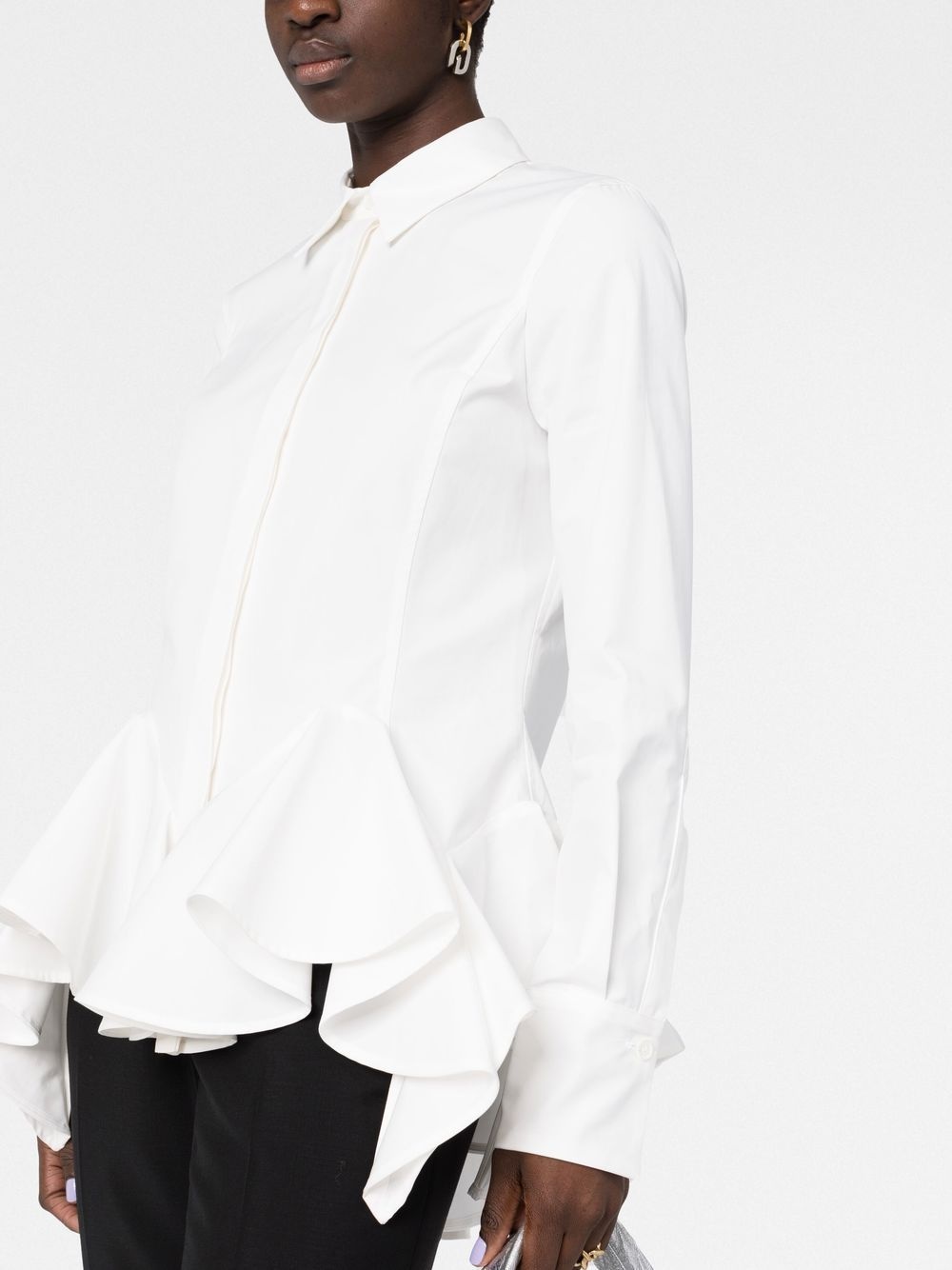 peplum-hem cotton shirt - 3