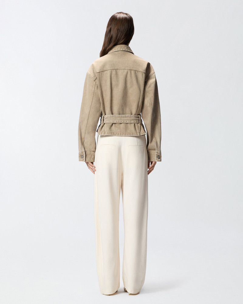 BROWN DENIM JACKET WITH JEWEL EMBROIDERY 5