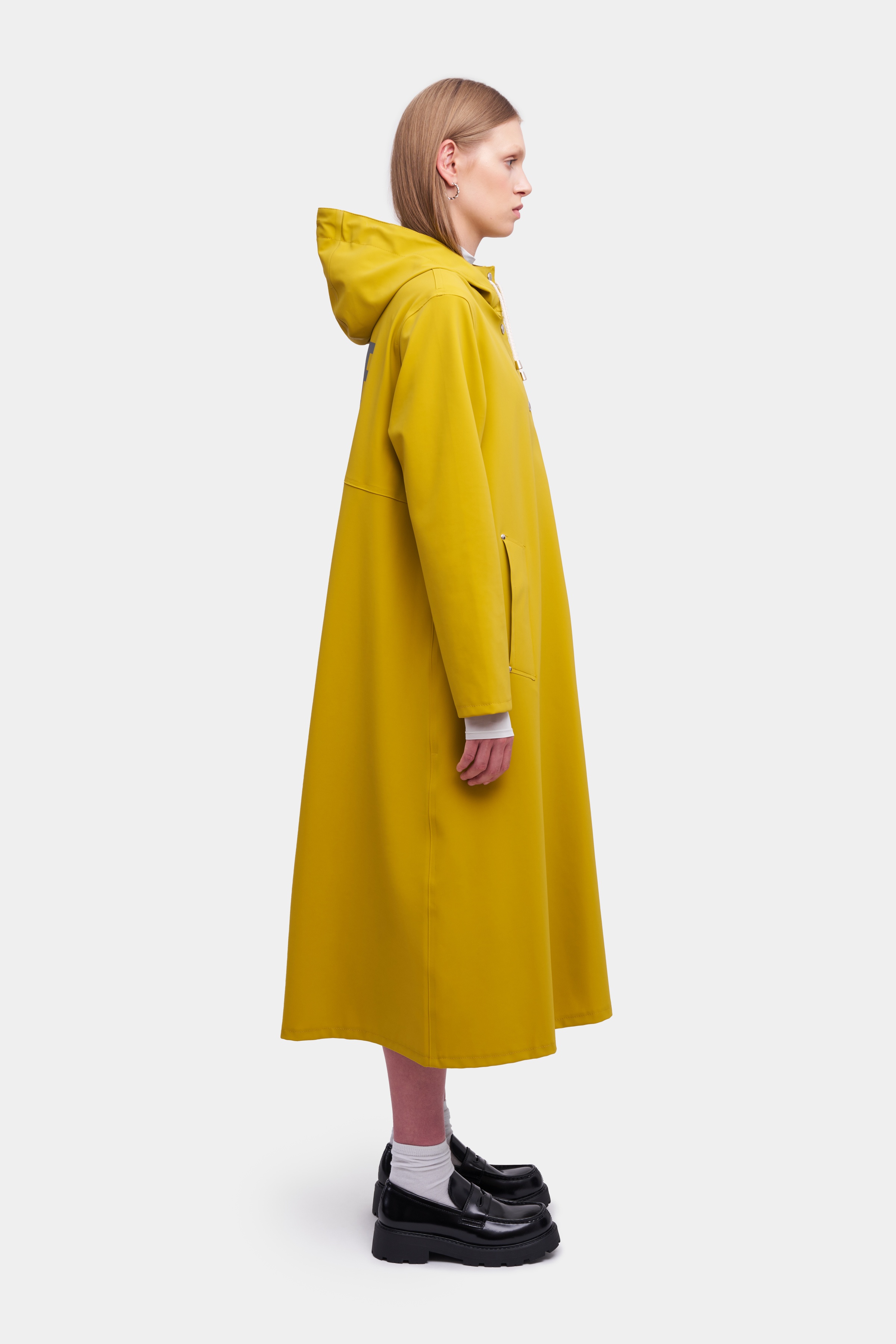 Mosebacke Long Matte Print Raincoat Gold - 3