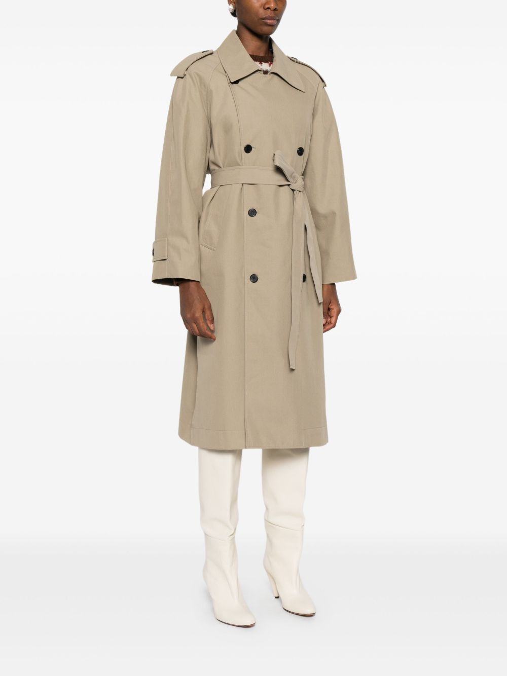 double-breasted trench coat - 2