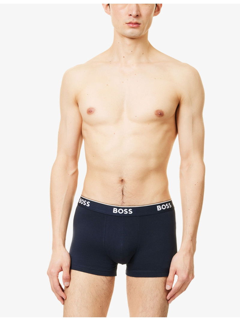 BOSS Power Logo-Waistband Stretch-Woven Trunks outlook