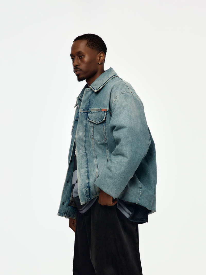 Martine Rose PADDED DENIM JACKET (BLUE) outlook