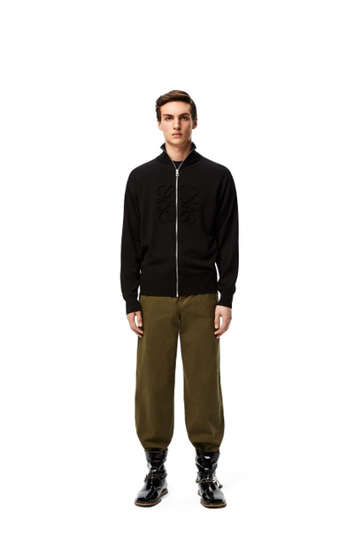 Loewe Anagram stitch zip sweater in wool and cashmere outlook