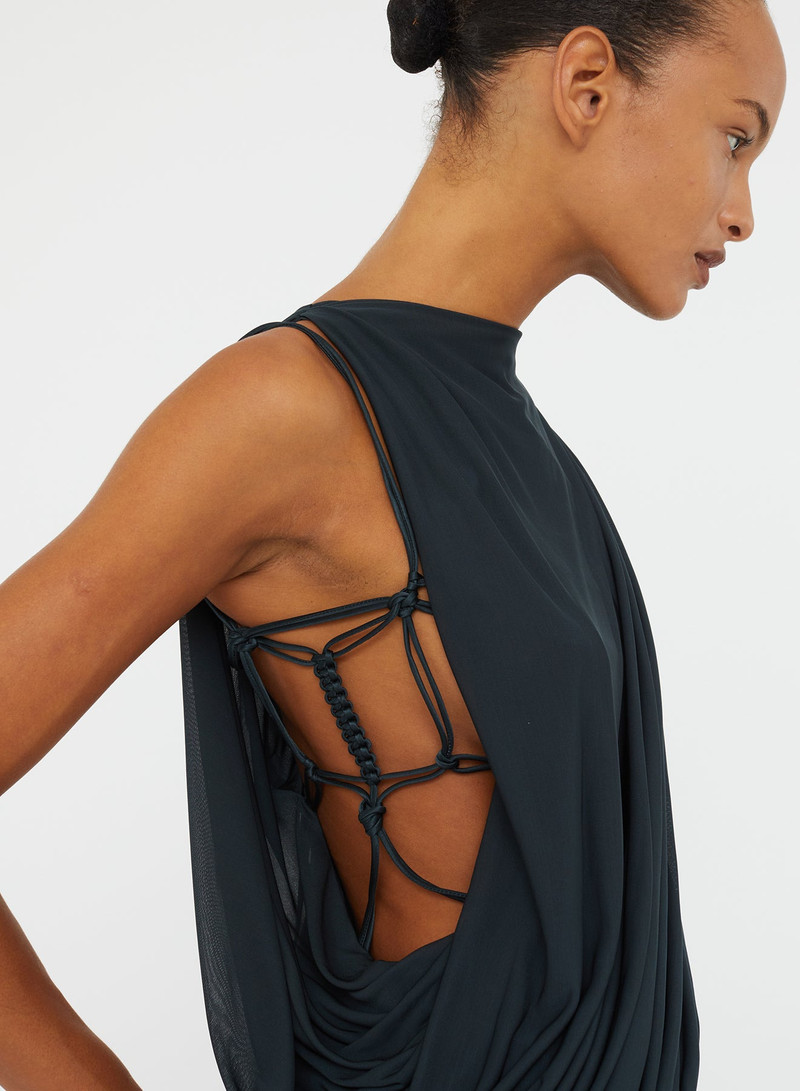 Macrame Silk Knot Dropped Armhole Top 4