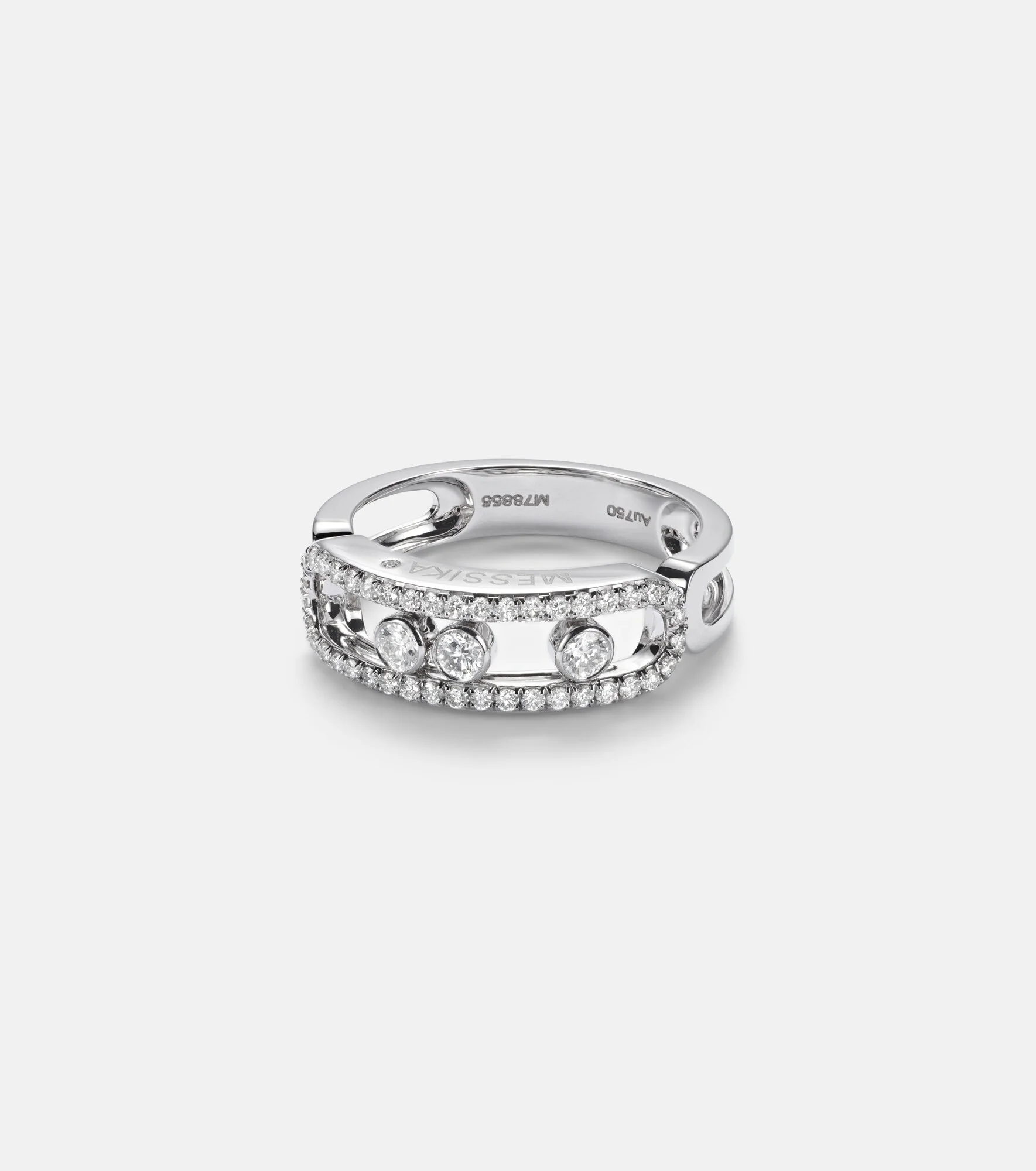 Move Classique 18kt white gold ring with diamonds - 1