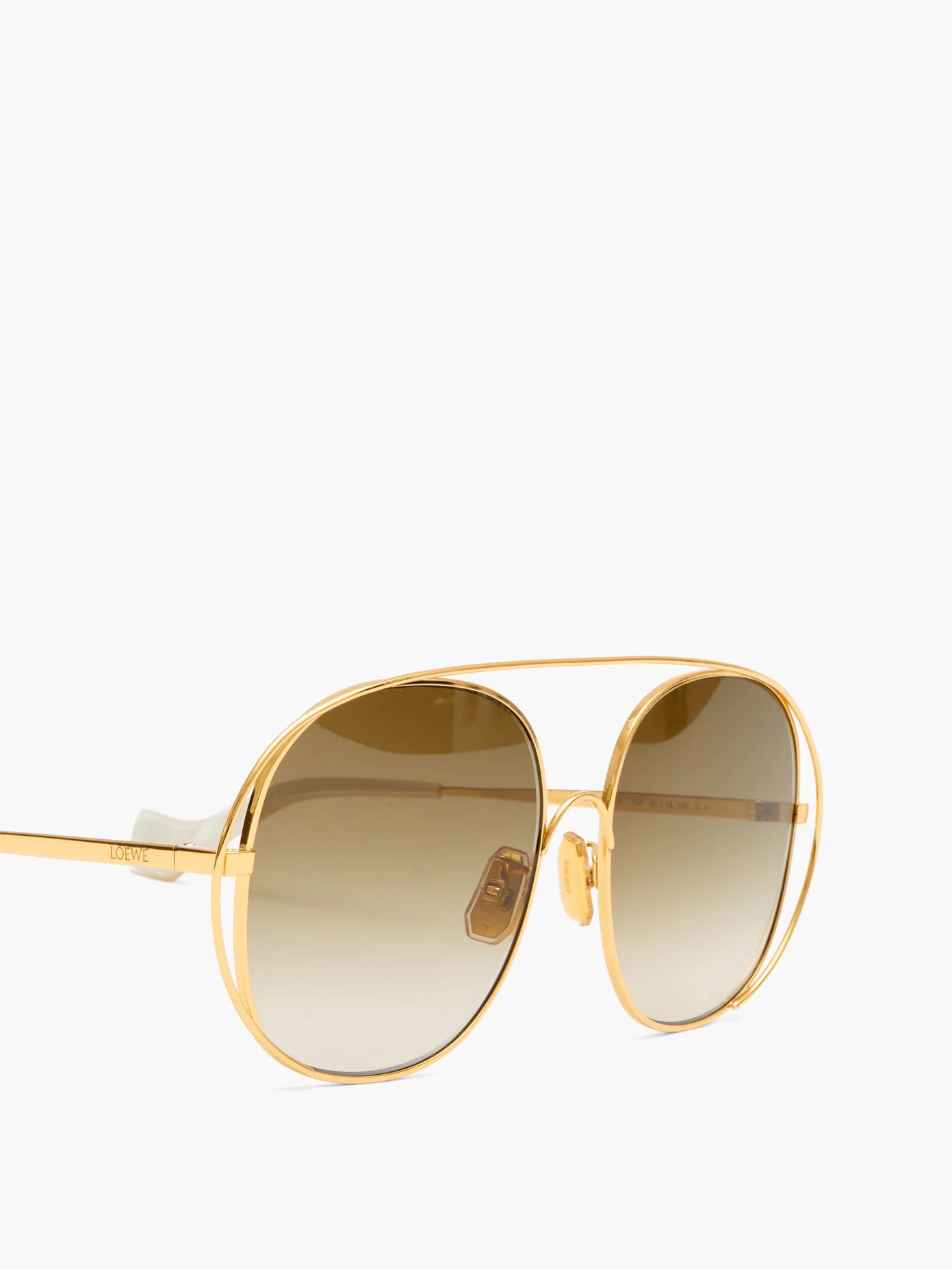 Oversized round metal sunglasses - 2