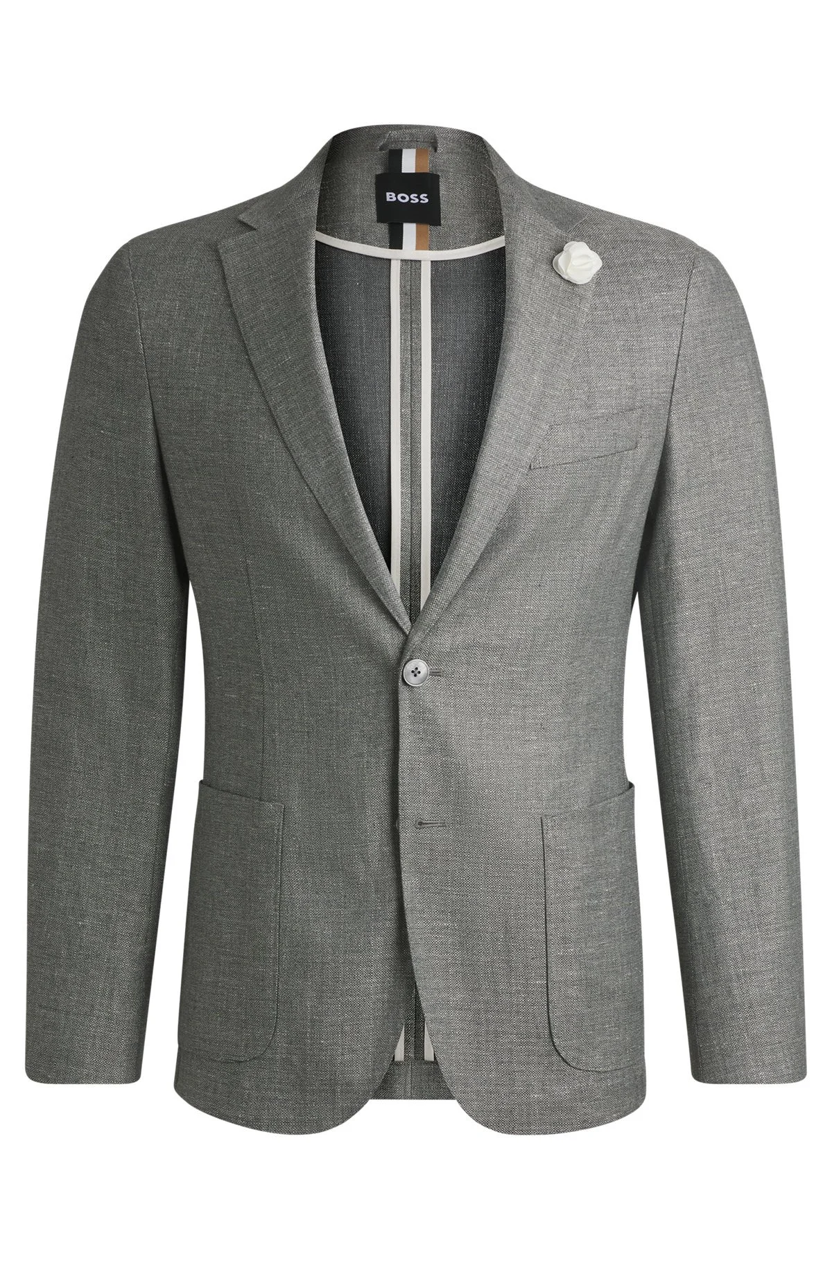 SLIM-FIT BLAZER IN MICRO-PATTERNED FABRIC - 1
