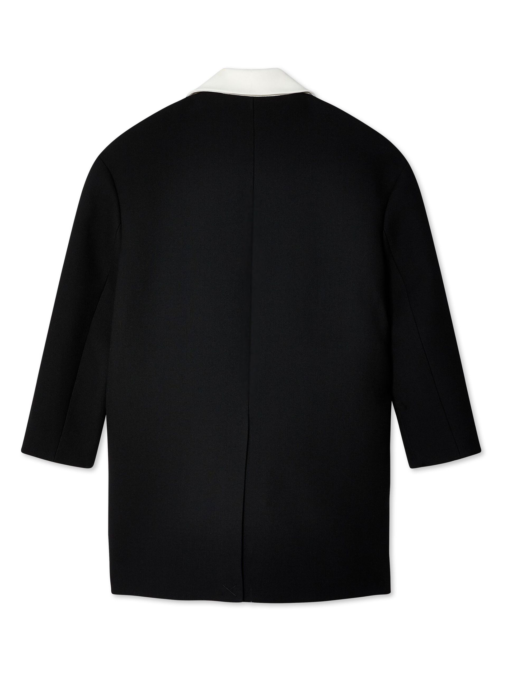 Black Single Breasted Coat - 3