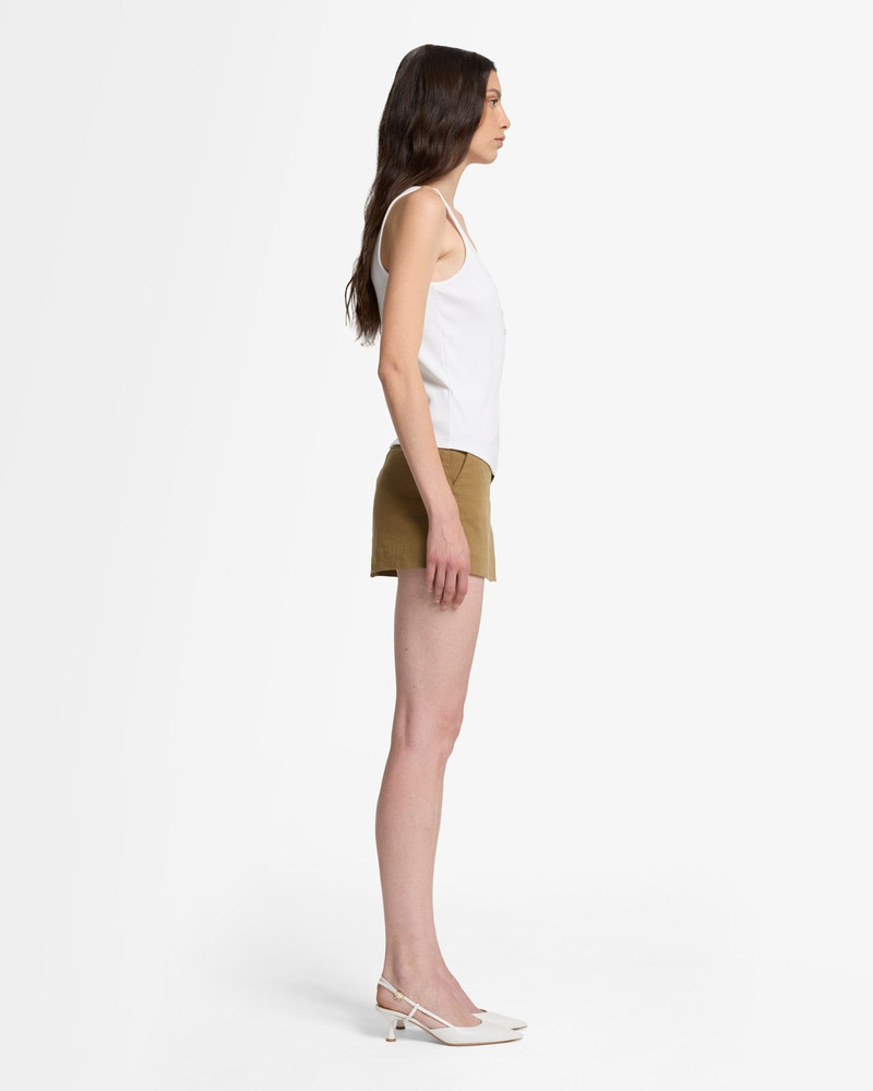 Ribbed Henley Tank in Optical White 6