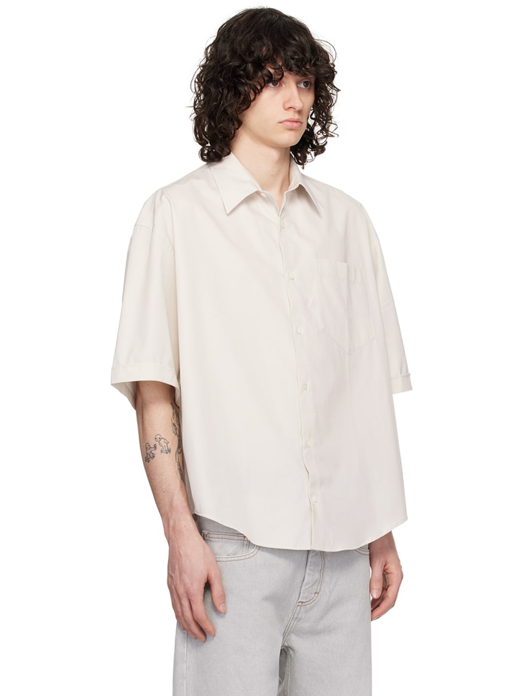 Off-White Spread Collar Shirt - 2