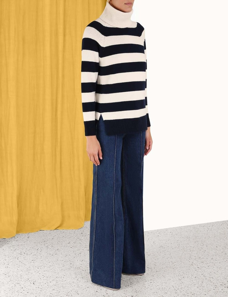 STRIPED ROLL NECK SWEATER 3