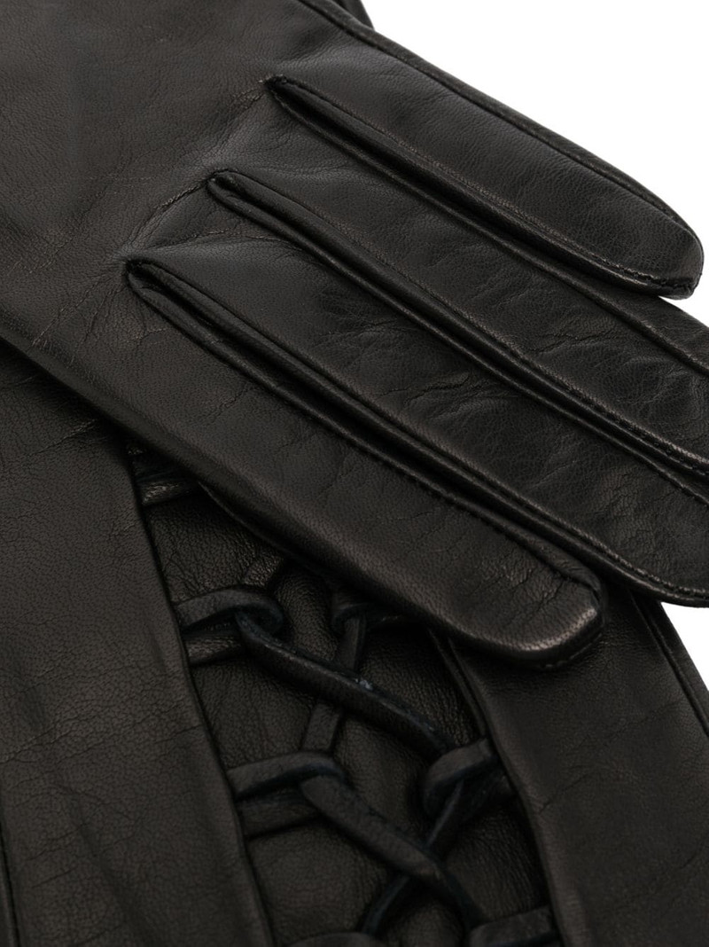 MANOKHI lace-up leather gloves outlook