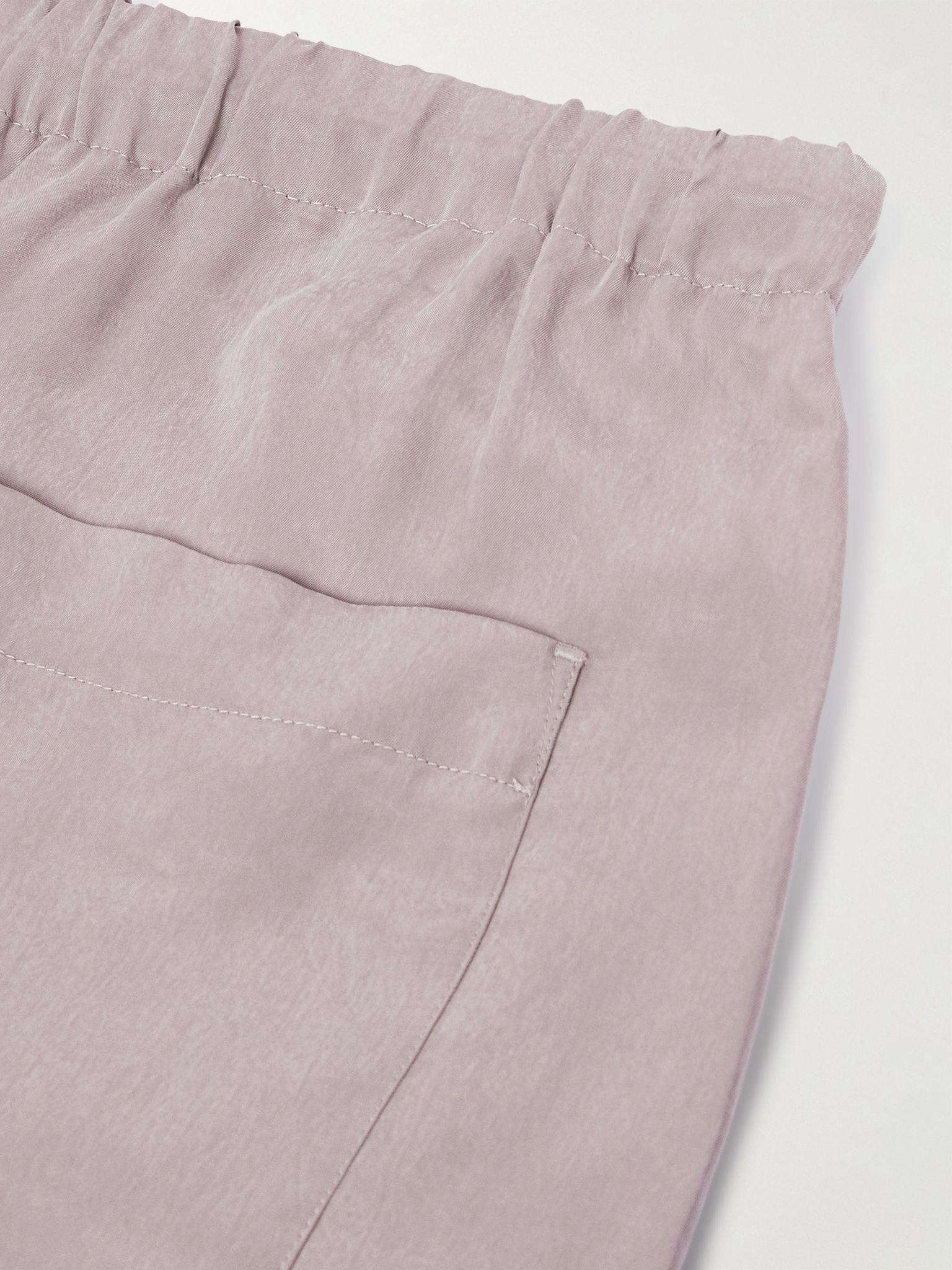 Straight-Leg Washed-Twill Drawstring Shorts Pink - 5