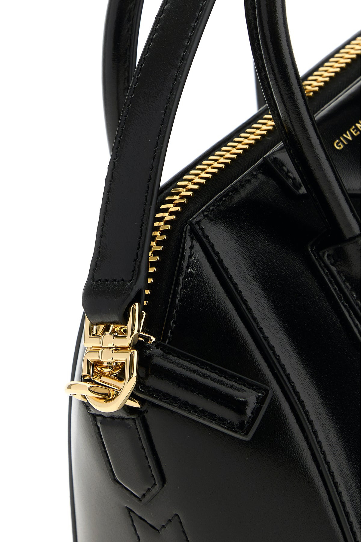 Black leather mini Antigona handbag - 4