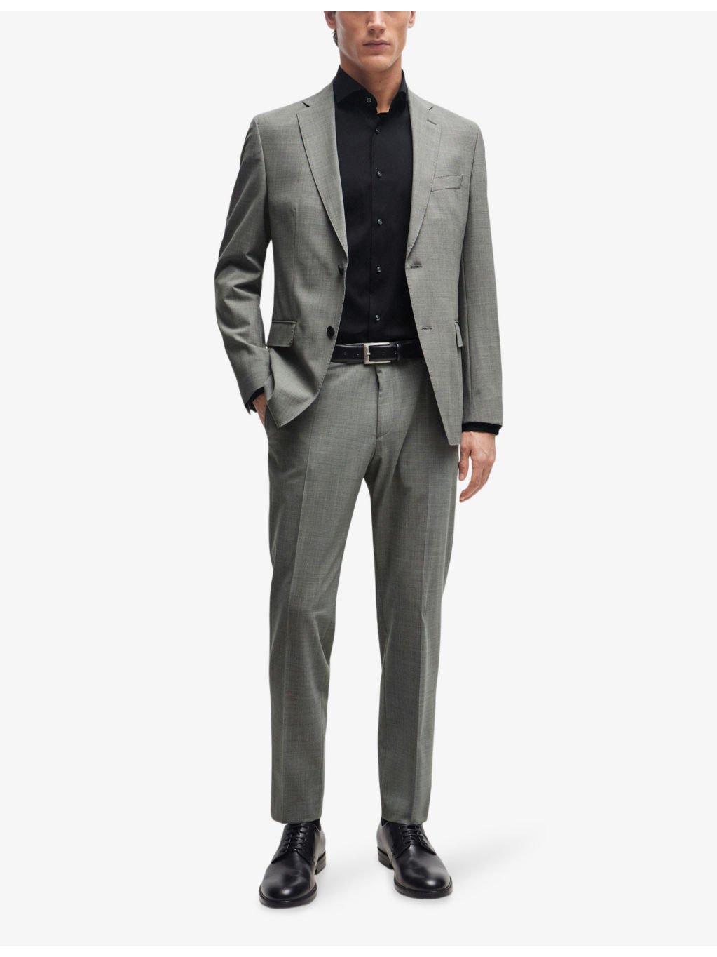 Slim-fit spread-collar stretch-cotton blend shirt - 2
