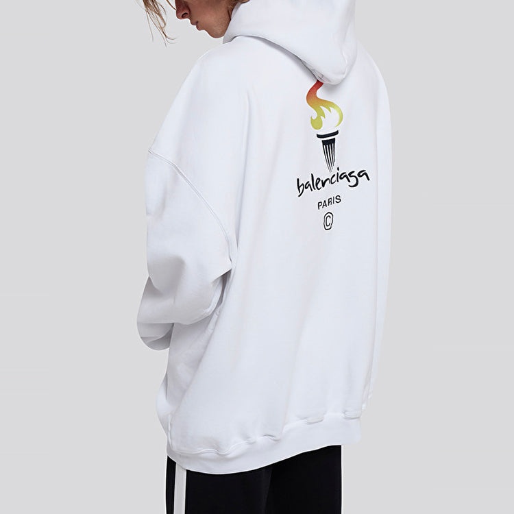 Balenciaga Unisex Logo Oversize Sweatshirt White 620973TIV459040 - 4