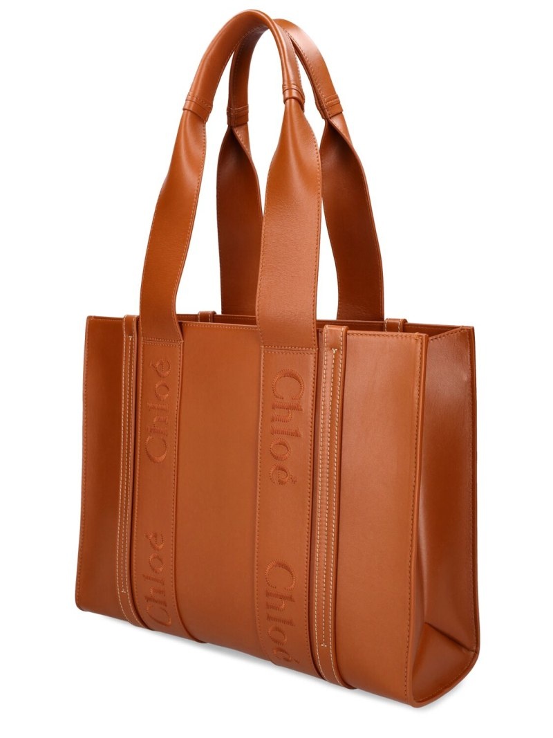 Medium Woody leather tote bag - 4