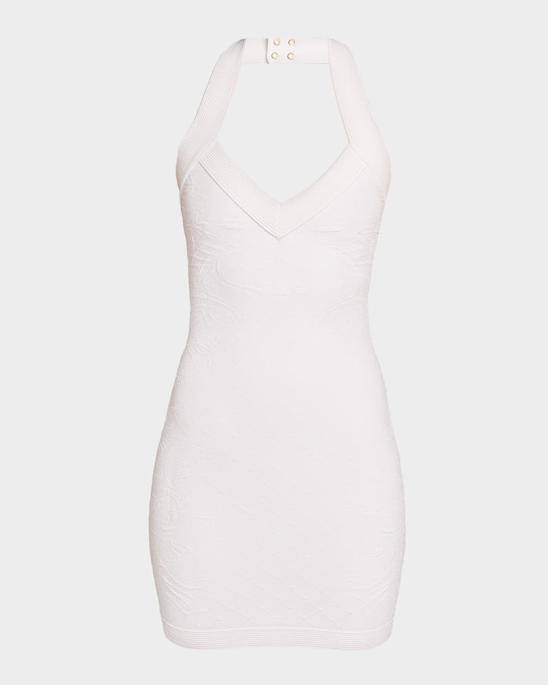 Compact Knit Halter Mini Dress 1