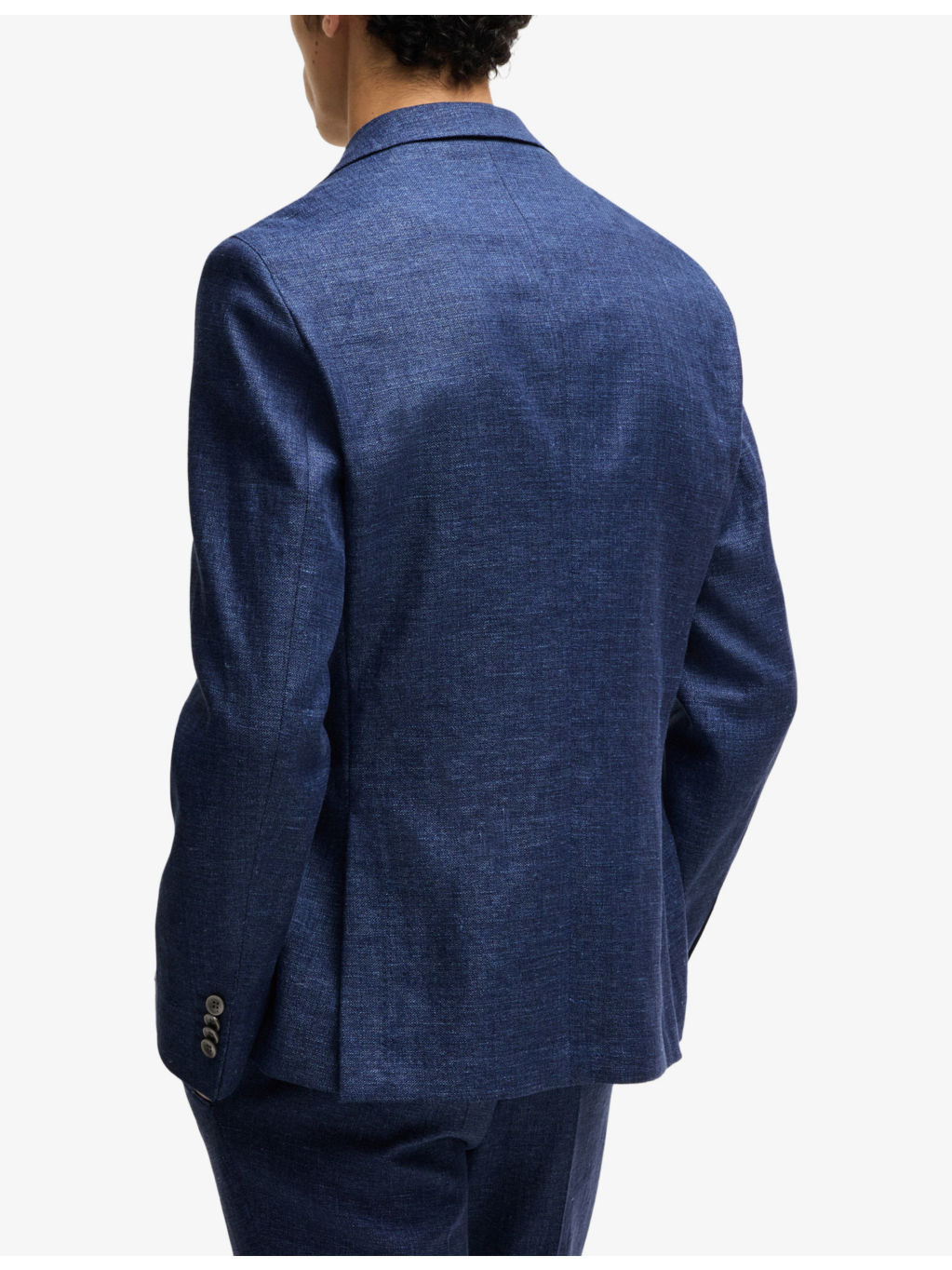 Notched-Lapel Single-Breasted Slim-Fit Woven Blazer - 4