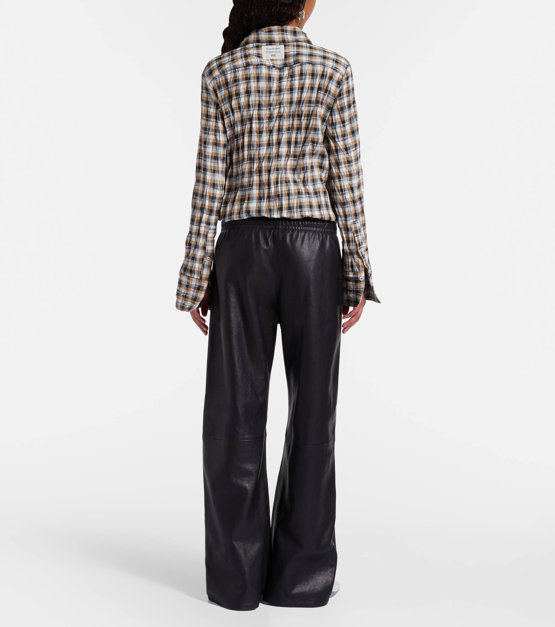 Leather wide-leg pants - 3