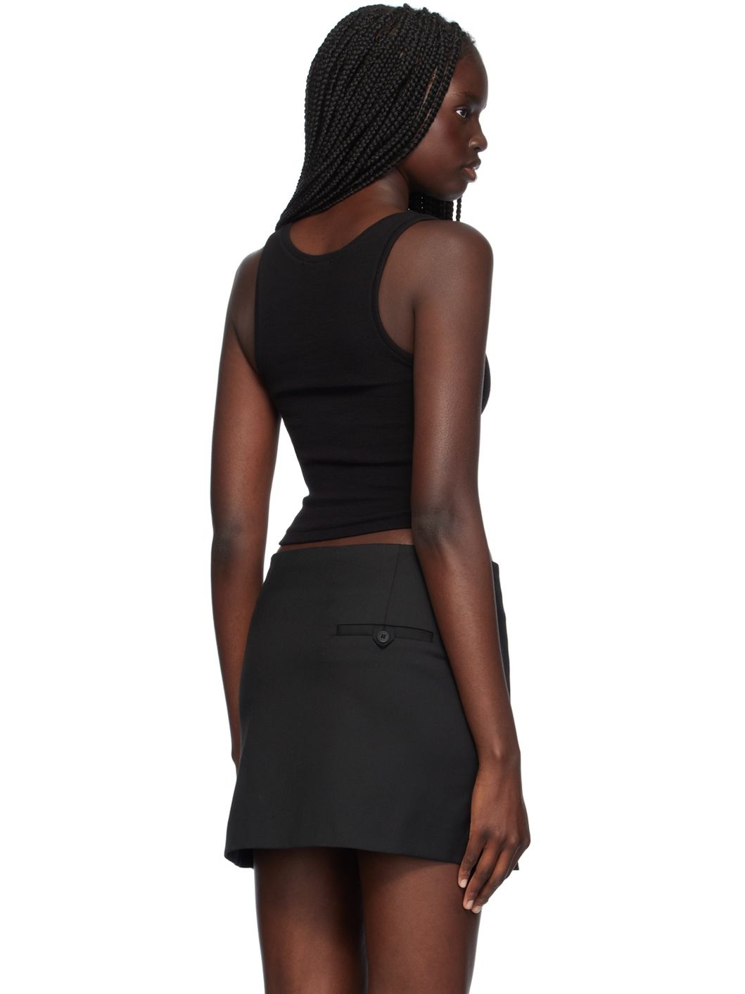 Black Crop Tank Top - 3
