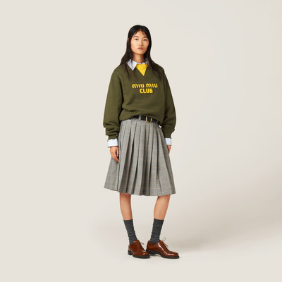 Miu Miu Cotton fleece sweatshirt with embroidered logo outlook