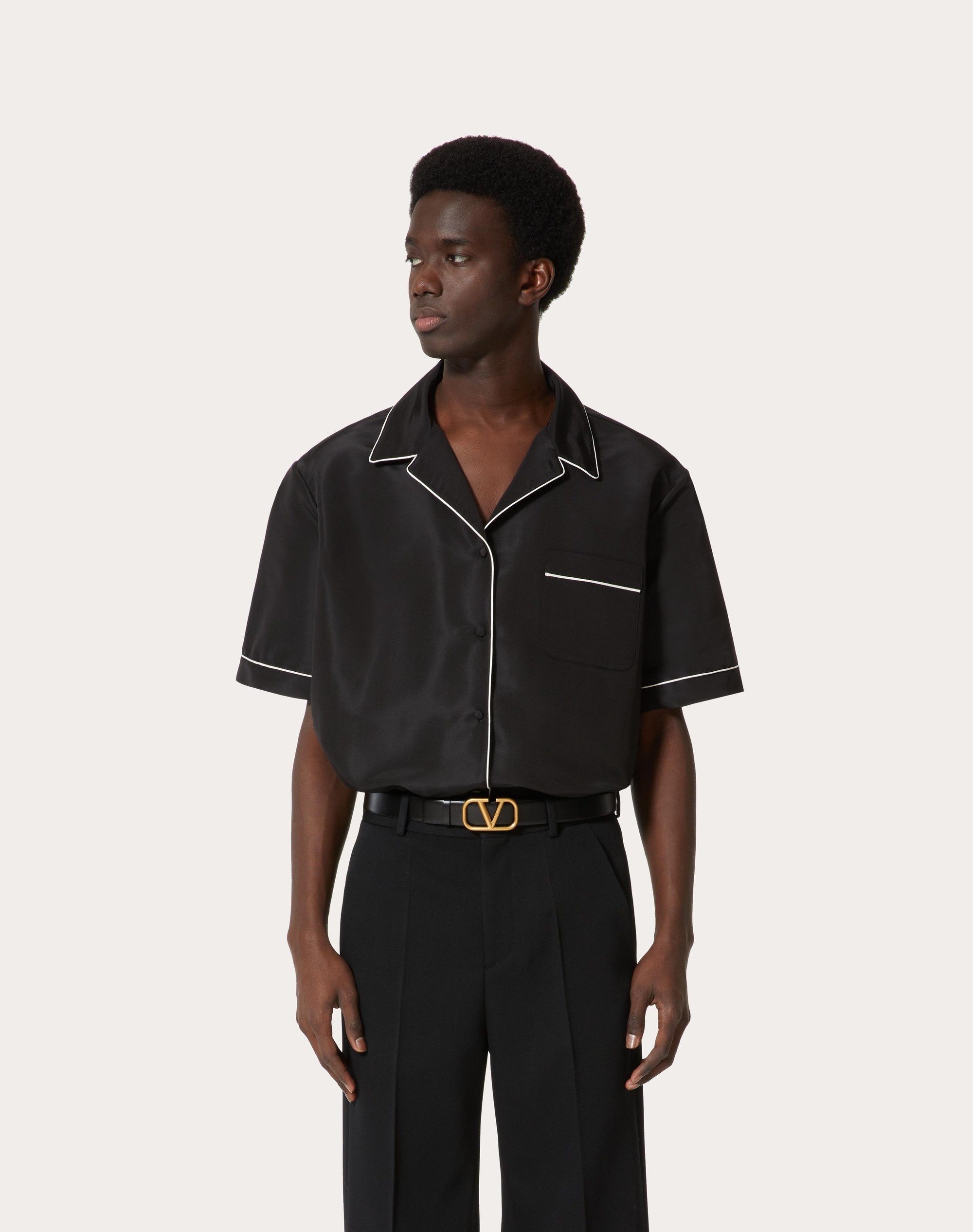 SILK FAILLE SHORT-SLEEVE SHIRT - 3