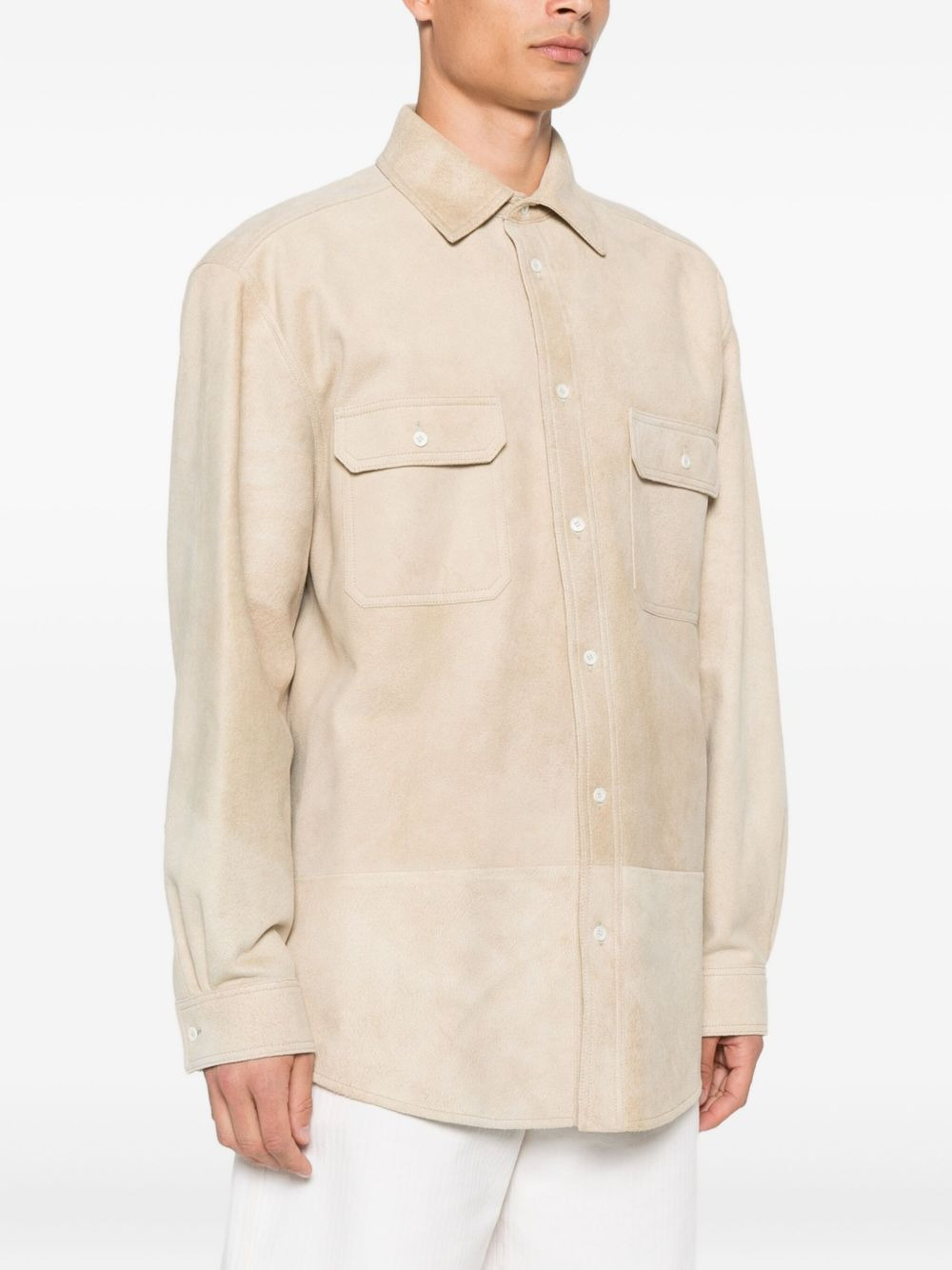 double-pocket lambskin shirt - 3