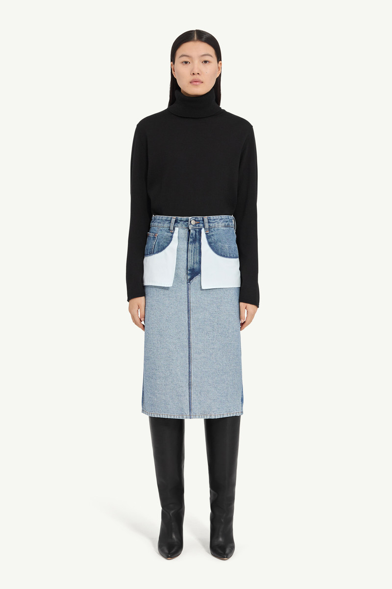 MM6 Maison Margiela Denim midi skirt outlook