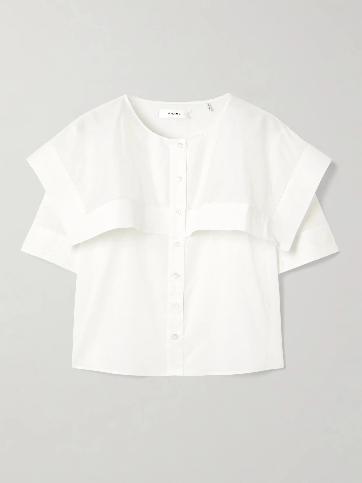 Cape-effect Cotton Shirt - 1