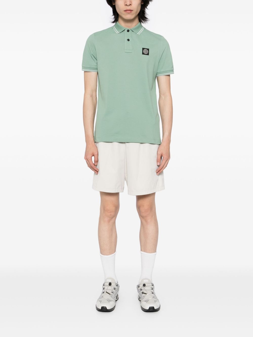logo-patch polo shirt - 2