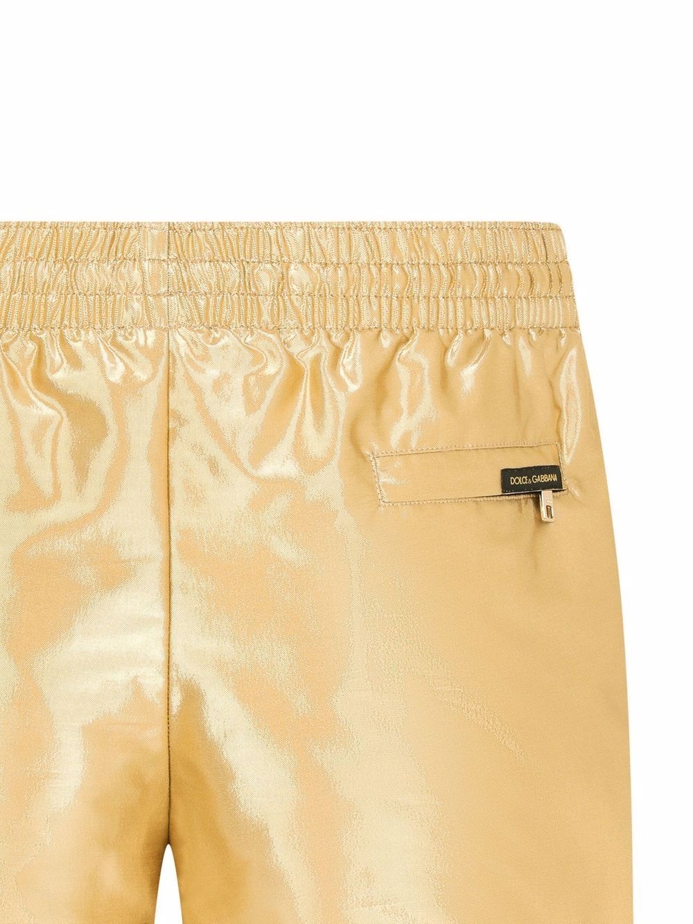 drawstring metallic swim shorts - 4