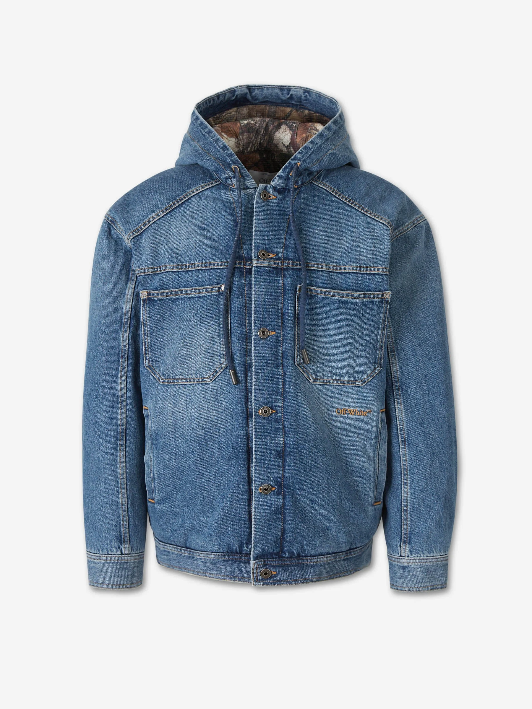 DENIM JACKET WITH HOOD - 1