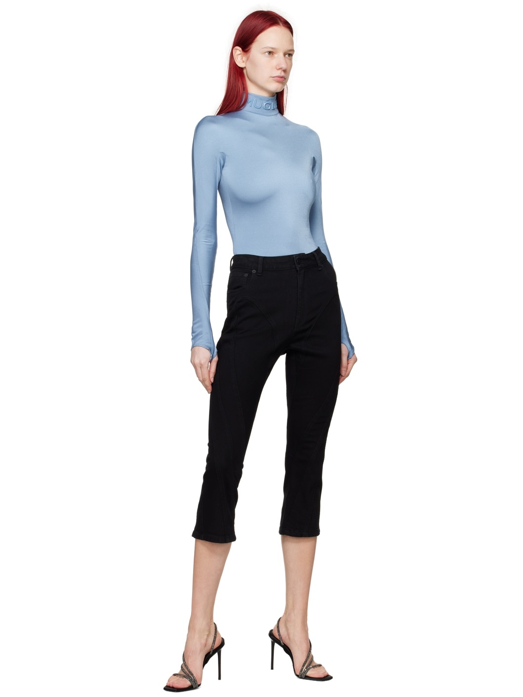 Black Spiral Crop Jeans - 4