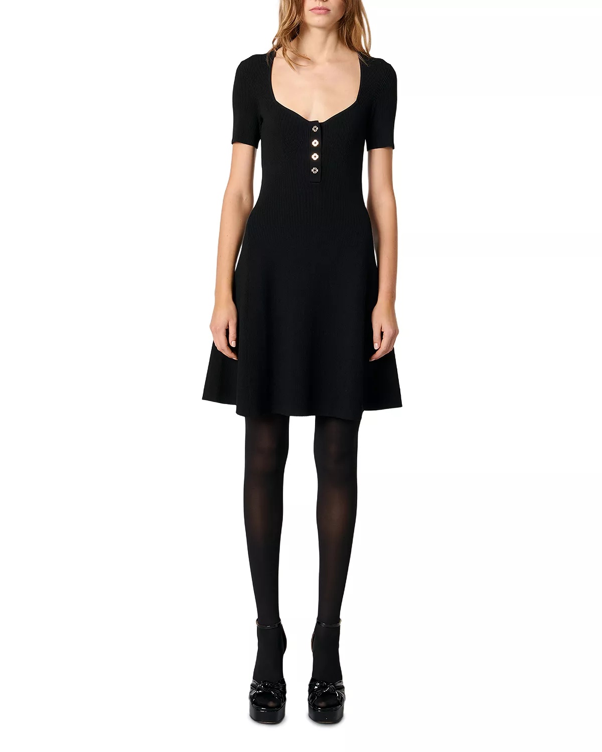 Rib Knit Short Dress - 6
