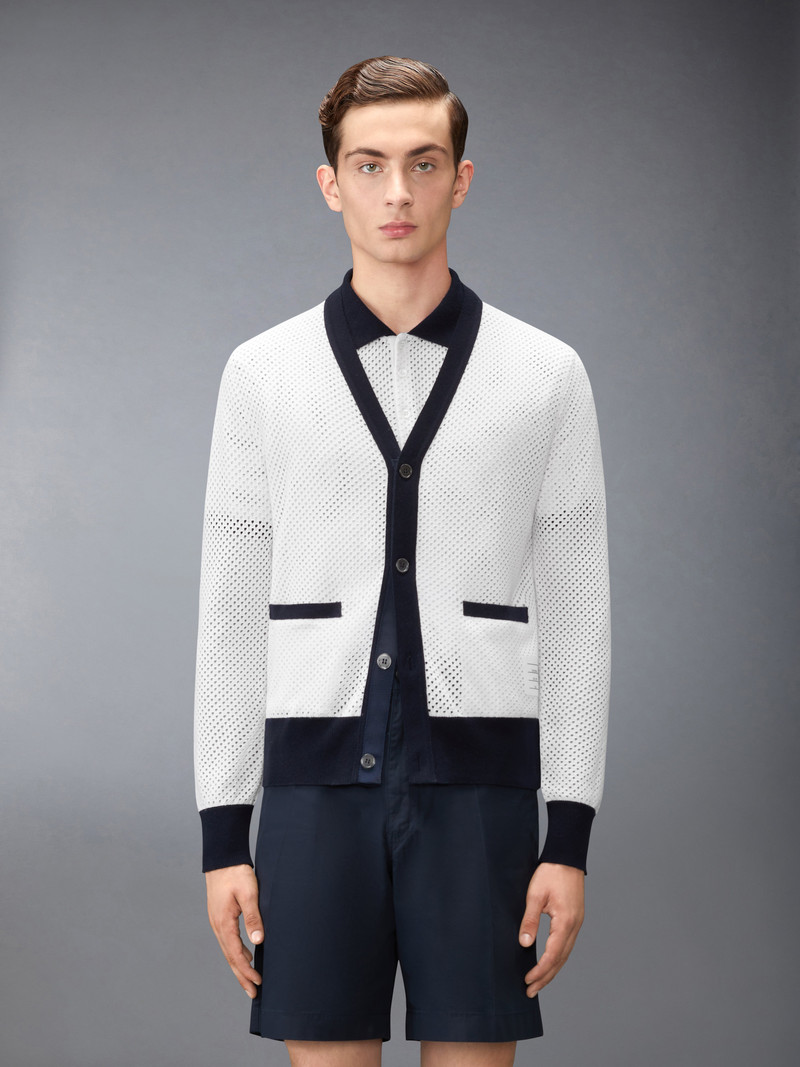 Thom Browne MESH CASHMERE CARDIGAN outlook