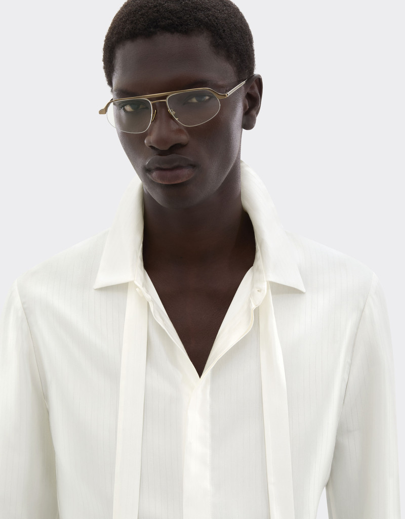 Satin shirt with micro-stripe pattern 5