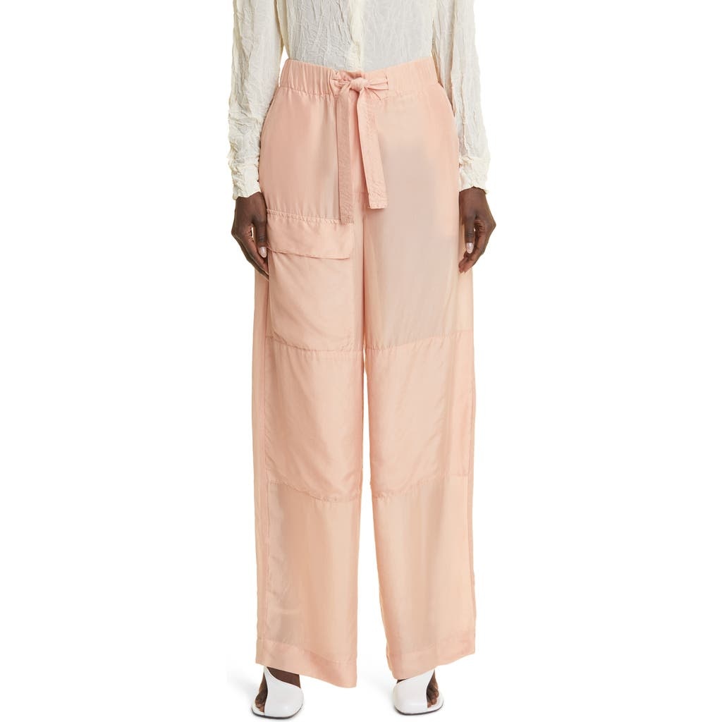 Dries Van Noten Oversized Silk Cargo Pants in Coral 367 at Nordstrom - 1