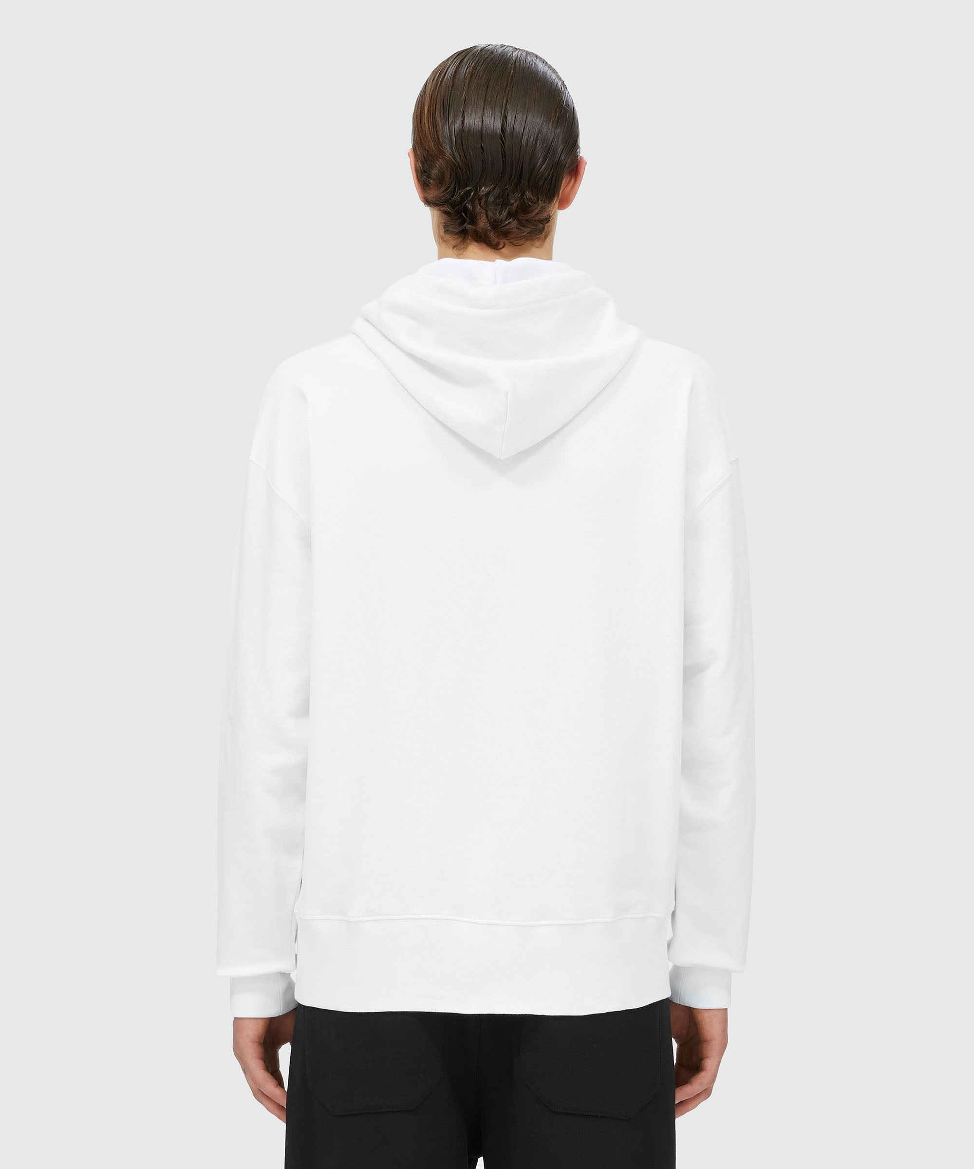 White cotton sweatshirt with graphic box logo - 3