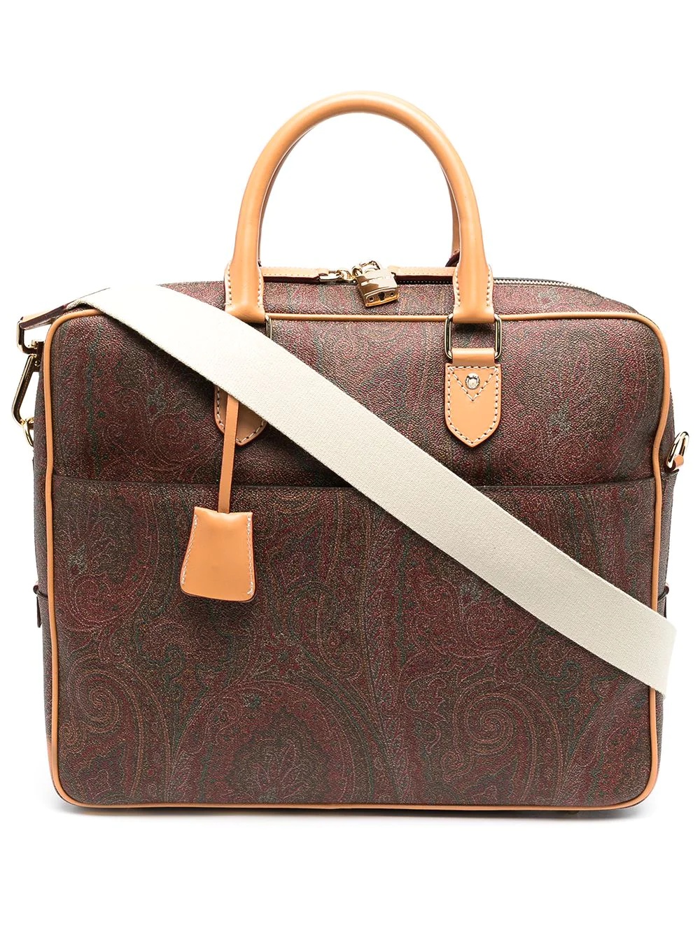 paisley jacquard canvas briefcase - 1