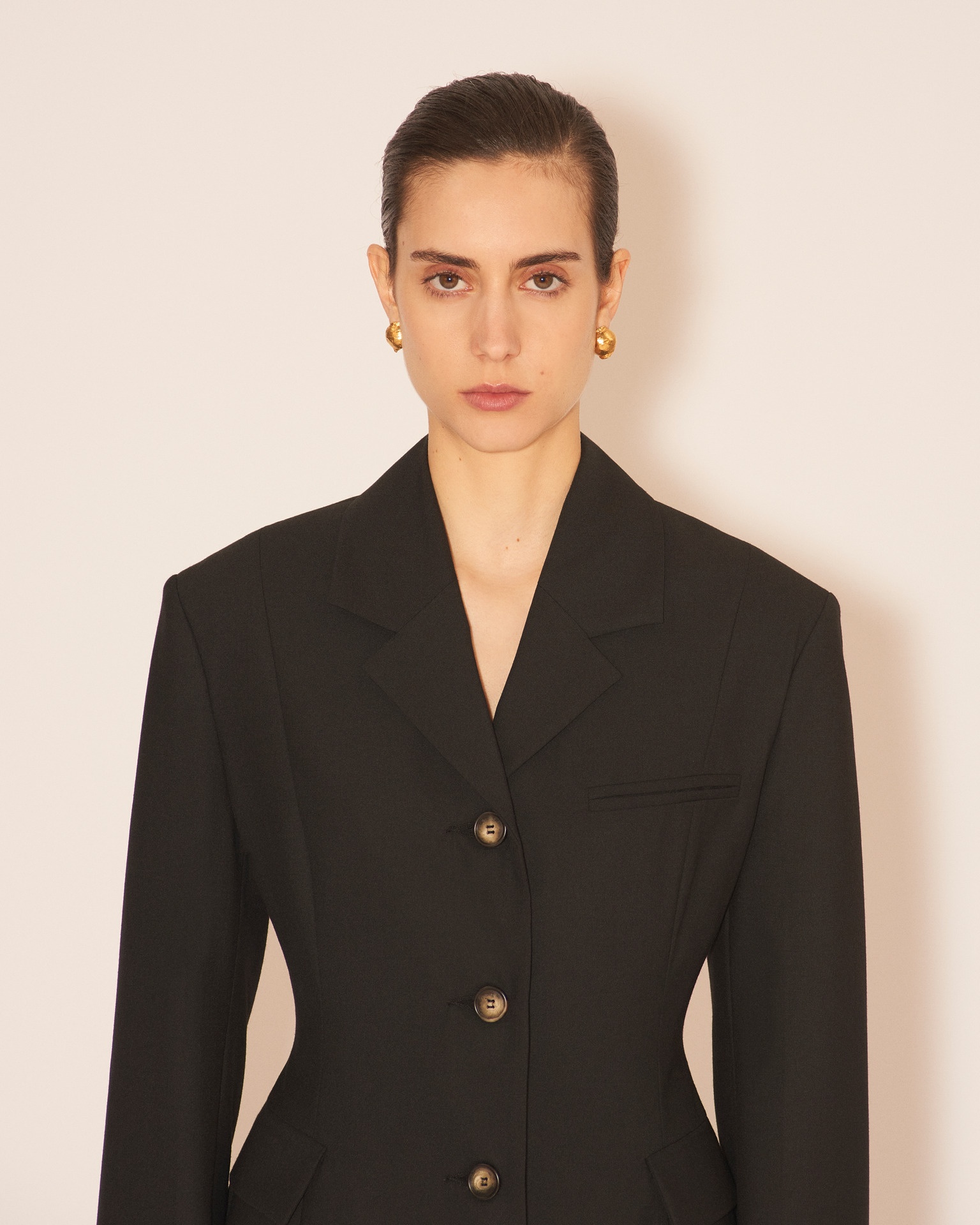 BORA - Slim waisted tailored jacket - Black - 6