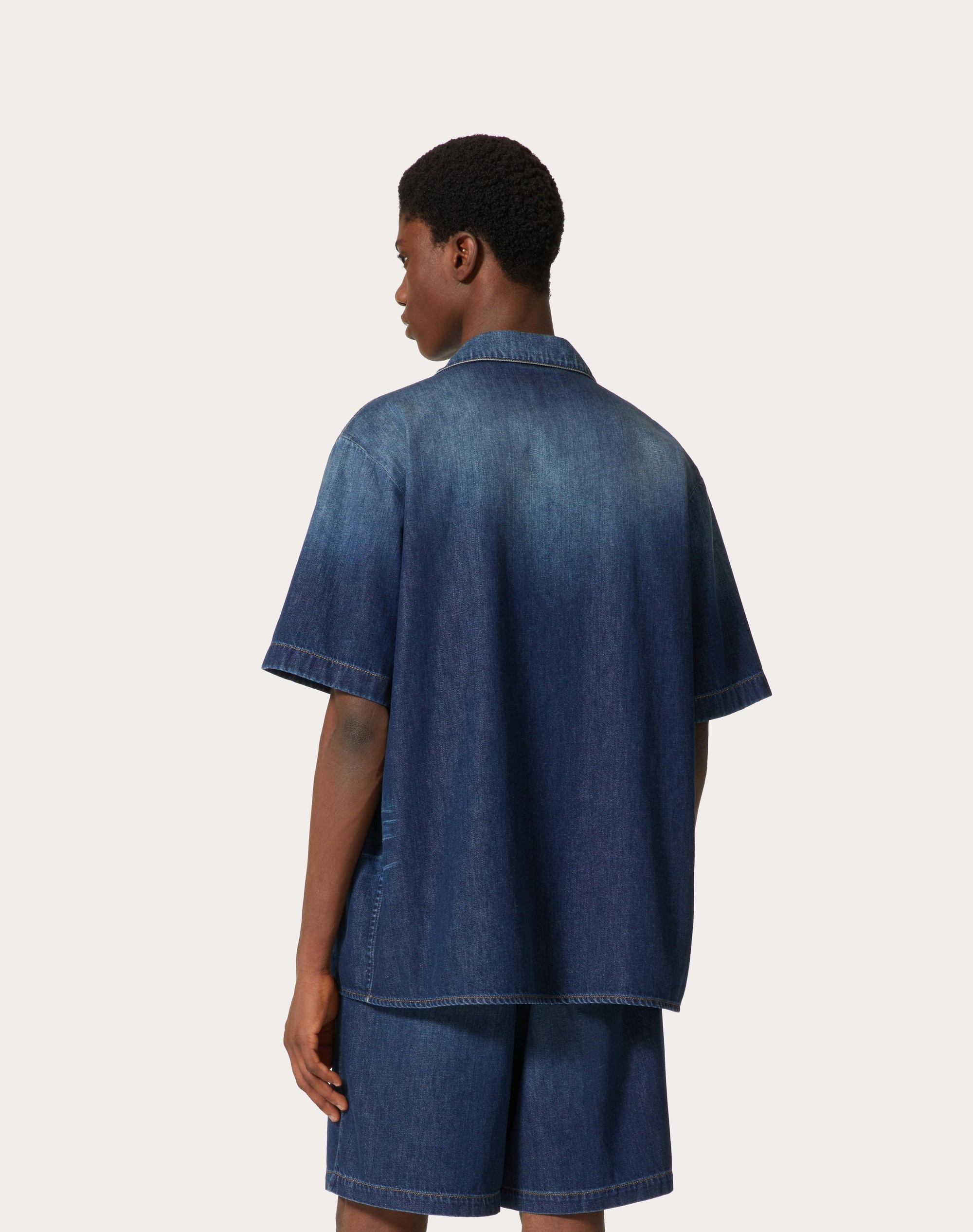 DENIM CHAMBRAY BOWLING SHIRT - 4
