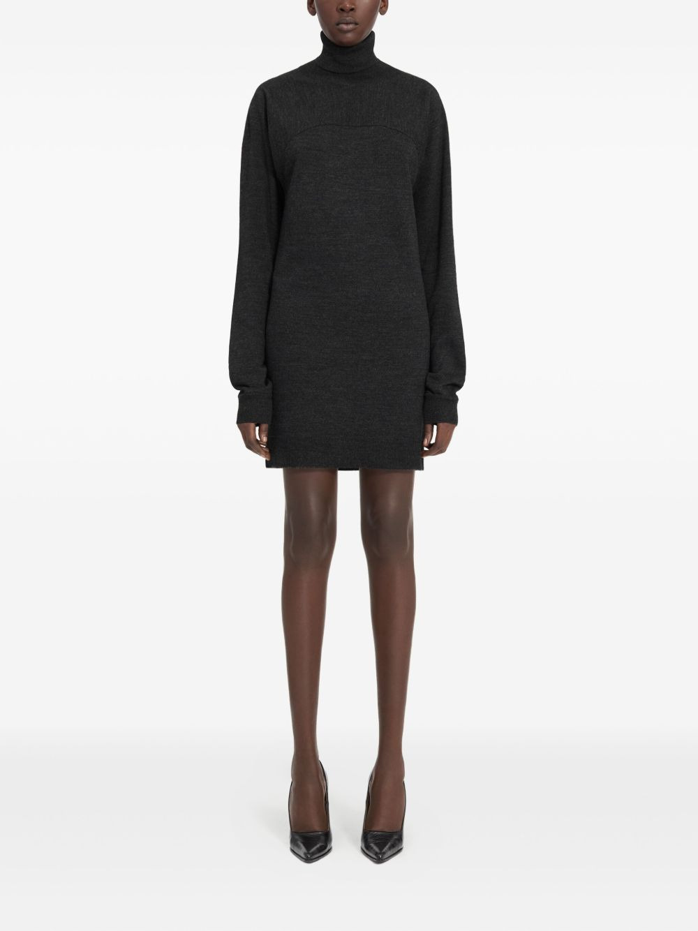 turtleneck panelled mini dress - 2