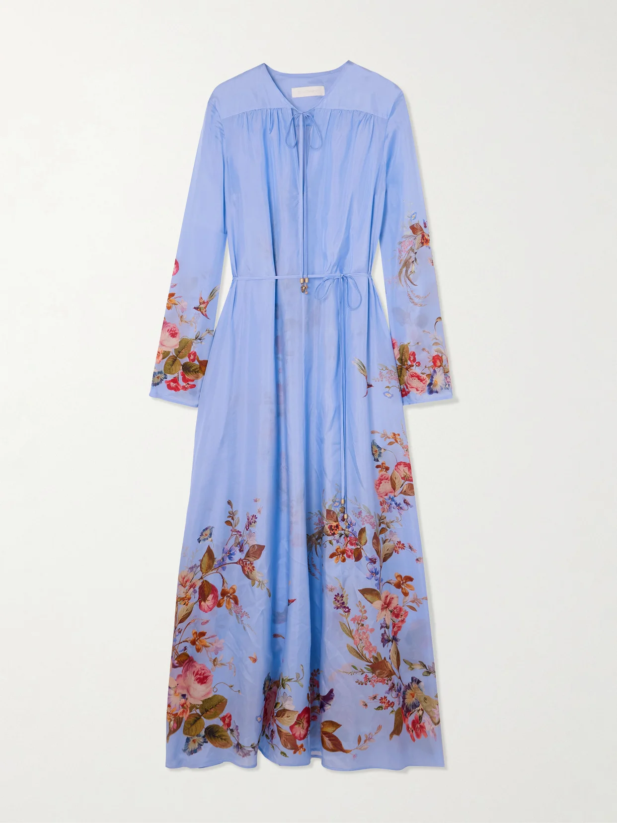 Patience Gathered Floral-print Silk Maxi Dress - 1