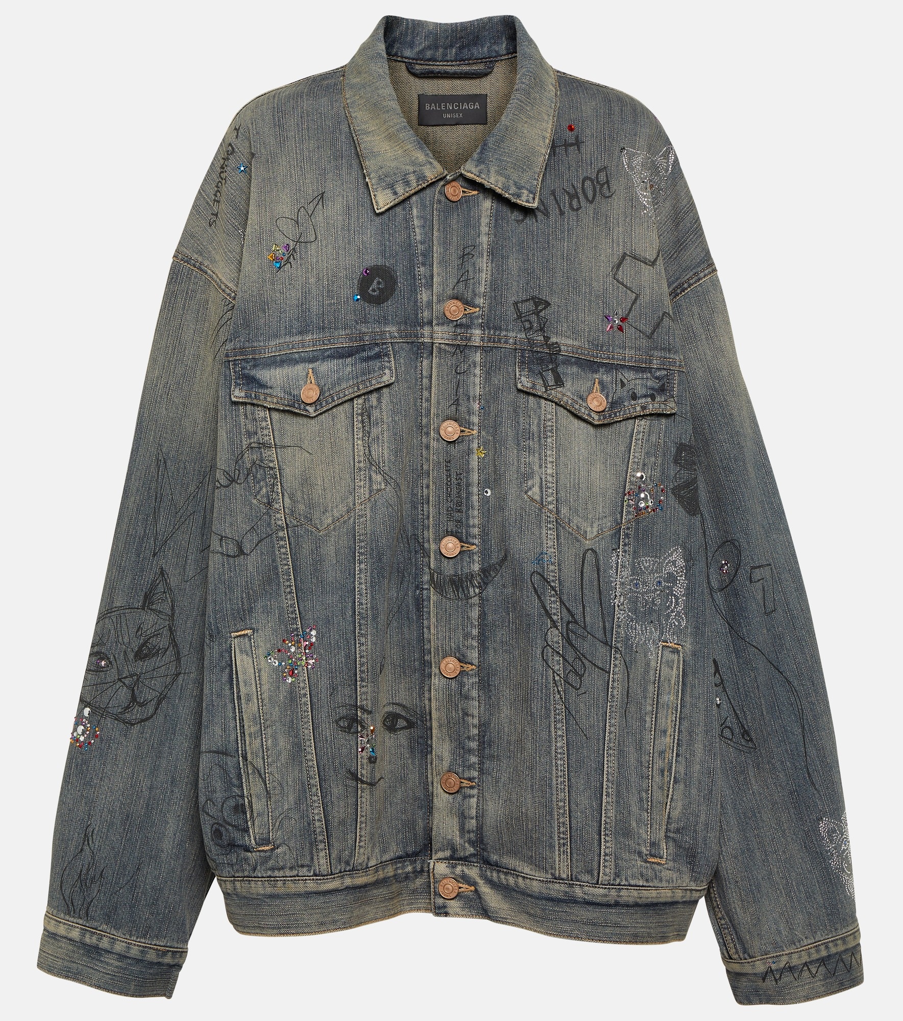 Embellished denim jacket - 1