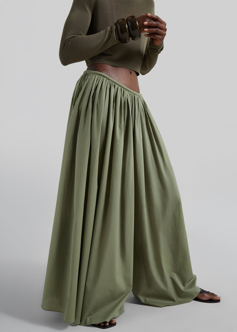 Gaeta Wide Corded Waistband Culottes - Sage 7
