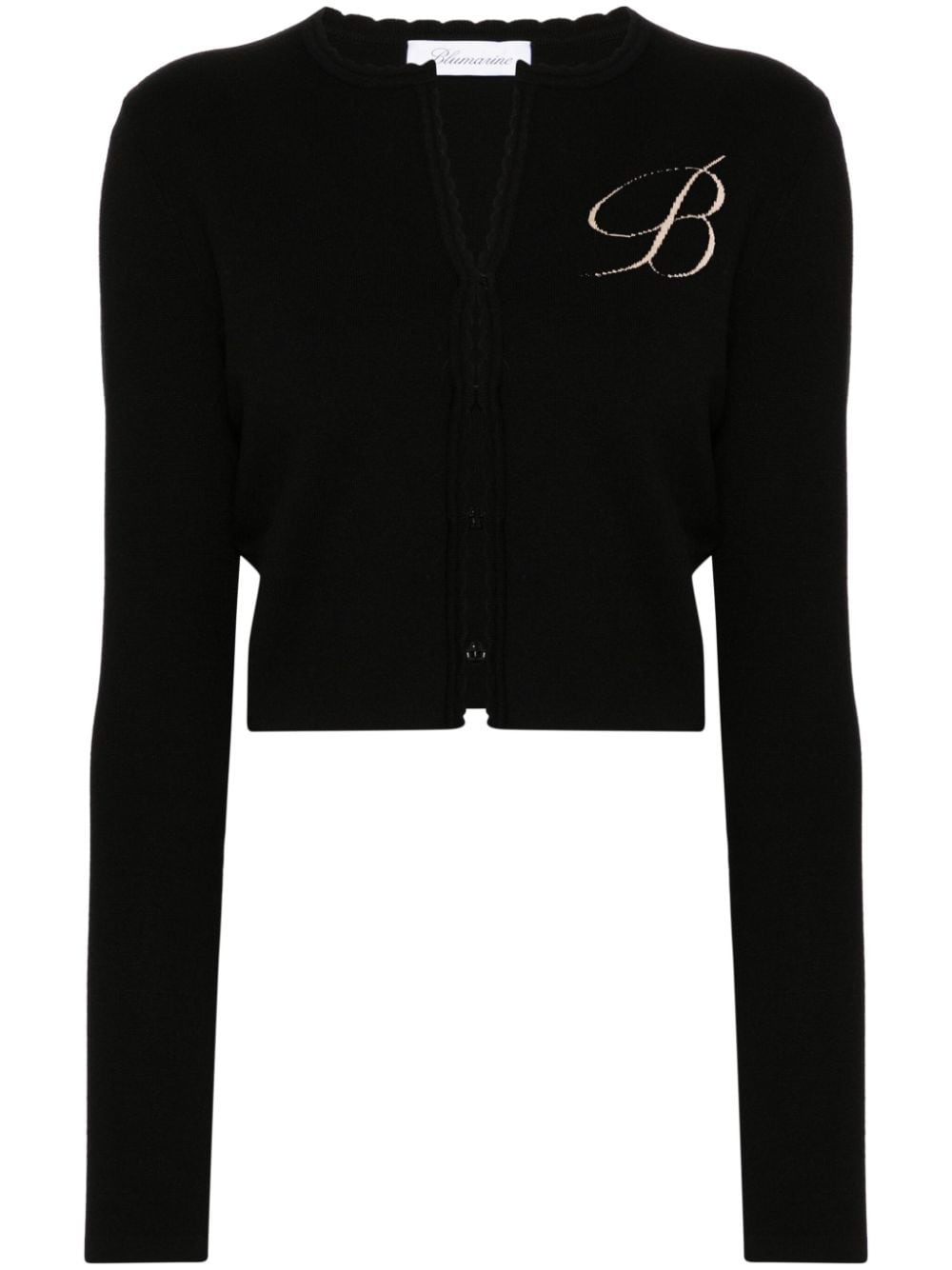 logo-jacquard cardigan - 1