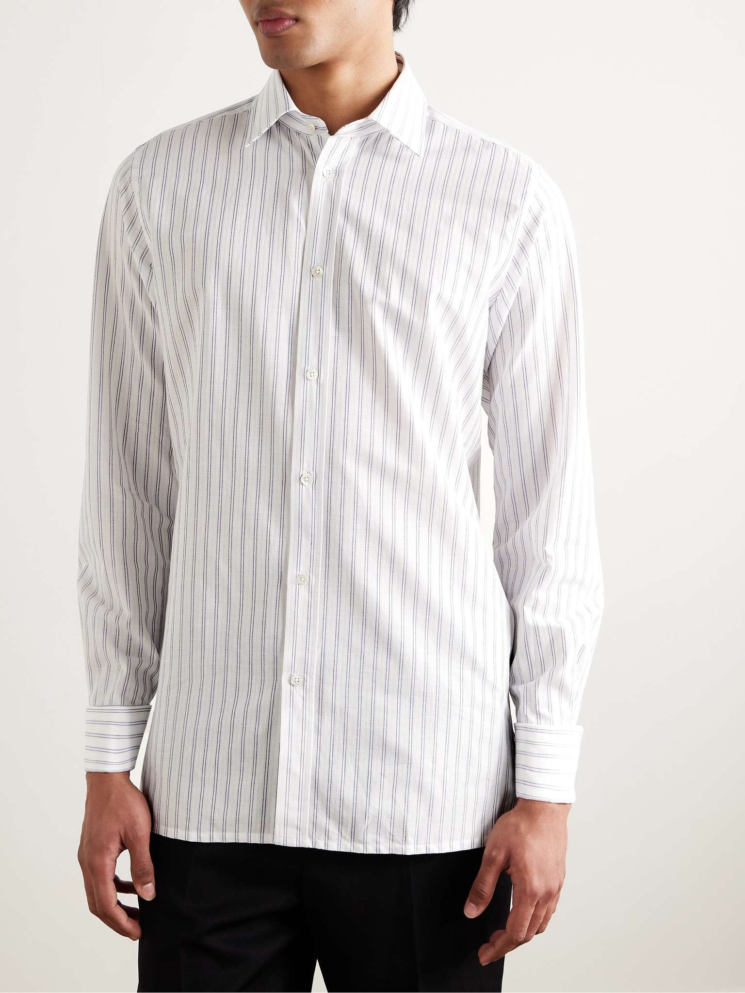 Slim-Fit Striped Cotton-Poplin Shirt - 3
